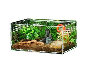 Acrylic Reptile Feeding Box, All-round Transparent Carrier for Pet Spiders Scorpions Horned Frogs