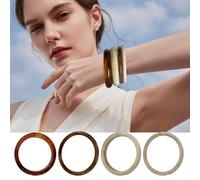 Acrylic Resin Bangles For Women, 4 Styles Irregular Stackable Round Slim Bangle, Punk Geometric Wristband Ladies' Jewelry For Commute Gatherings Workplace Birthdays Anniversaries Daily Holidays Date