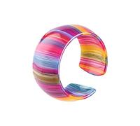 Acrylic Resin Rainbow Open Cuff Bangle Colorful Tortoiseshell Acetate Mottled Leopard Print Statement Bracelet Vintage Wide C Shaped Plastic Wristbands Bracelet for Women Jewelry, 7", Resin, resin