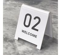 Acrylic Restaurant Number Plate, Acrylic Double Sided Tent Table Number Cards Multicolor Numbers 1-100(White,51~60)