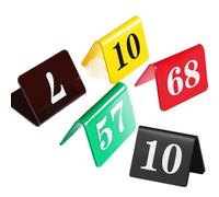 Acrylic Restaurant Number Plate, Acrylic Double Sided Tent Table Numbers 6.5x8.5 cm Multicolor 10 Pcs(Black,1-40)