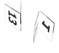 Acrylic Restaurant Number Plate, Acrylic Table Number Plate Double Sides Clear 80x80mm Numbers 1-25 1-50 1-100(1 to 25)