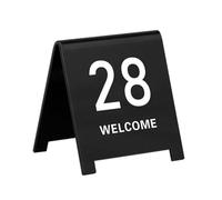 Acrylic Restaurant Number Plate, Acrylic Table Number Plates Pack Of 10 Double Sided Tent Style Multicolor 7x6cm/9x8cm(Black 9 * 8cm,31-40)