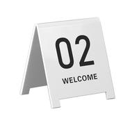 Acrylic Restaurant Number Plate, Acrylic Table Number Plates Pack Of 10 Double Sided Tent Style Multicolor 7x6cm/9x8cm(White 9 * 8cm,81-90)