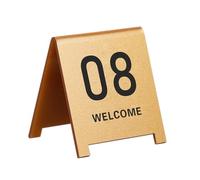 Acrylic Restaurant Number Plate, Acrylic Table Number Plates Pack Of 10 Double Sided Tent Style Multicolor 7x6cm/9x8cm(Gold 9 * 8cm,51-60)