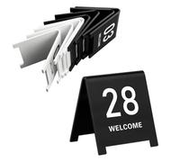 Acrylic Restaurant Number Plate, Acrylic Table Number Signs Multicolor 7x6cm 9x8cm Pack Of 10(Black 9 * 8cm,51-60)