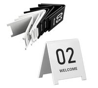 Acrylic Restaurant Number Plate, Acrylic Table Number Signs Multicolor 7x6cm 9x8cm Pack Of 10(White 9 * 8cm,41-50)