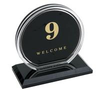 Acrylic Restaurant Number Plate, Acrylic Table Number Stands In Black And Gold With Numbers 1-100(Black,61-70)