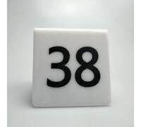 Acrylic Restaurant Number Plate, Acrylic Table Numbers for Events Black And White 1-70 Double Sided 8x8cm(White,1~10)