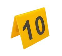 Acrylic Restaurant Number Plate, Acrylic Table Numbers Multiple Sizes Multicolor Double-Sided Tents(Yellow,31~40)