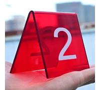 Acrylic Restaurant Number Plate, Acrylic Tent Table Numbers Multicolor 1-100 3.1x3.5 inches(Red,30~40)