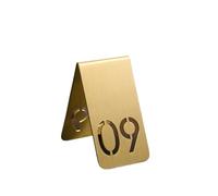 Acrylic Restaurant Number Plate, Brass Gold Table Number Set 1-10 Double-Sided 10 Pcs(Number 6)