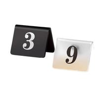 Acrylic Restaurant Number Plate, Double Sided Acrylic Tent Table Numbers Clear Black 8.5x6.5 Cm Number Sets 1-50(Clear,1-20)