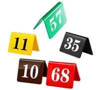 Acrylic Restaurant Number Plate, Double Sided Acrylic Tent Table Numbers Multicolor Pack Of 1-50(Brown,1-40)