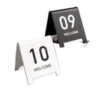 Acrylic Restaurant Number Plate, Double Sided Self Standing Acrylic Table Numbers Pack Of 10 Bicolor Multiple Sizes(Black 7 * 6cm,81-90)