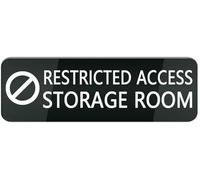 Acrylic Restricted Access Storage Room Sign, for Office Supply Closets, Warehouse Inventory Rooms, School Equipment Storage, and Home Utility Closets, Perfect for Front Doors, Walls, 3x9 Inch.