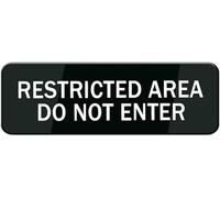 Acrylic Restricted Area Do Not Enter Sign, Thick Self-Adhesive with Modern Design for Factory Control, Laboratory Testing Zones, Office Server Rooms, and Home Safe Rooms, 3x9 Inch.