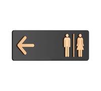 Acrylic Restroom Directional Sign - Wall Mount Bathroom Indicator, Men Women Left Right | Commercial Facility Signage For Public Spaces Durable 30x10cm / 11.81x3.94 Inch Wayfinding Guidance