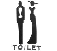 Acrylic Restroom Sign for Door 3d Gender Marker Black