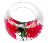 Acrylic Ring Flower Transparent Wide Chunky Finger Ring, Joint Ring for Daily Wear, Party, Photography, Women and Girls, 0.69 in Diameter, 0.12 in Width