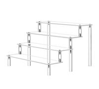 Acrylic Riser Clear Display Risers Stand Cologne Organizer Acrylic Shelves 4 Tier Shelf for Amiibo Funko Figures Toys Cupcake Food Desserts Perfume Collection Cosmetic Jewelry Makeup Product(1 PACK)