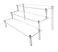 Acrylic Riser Clear Display Stand Cologne Organizer Acrylic Shelves 3 Tier Shelf for Amiibo Funko Figures Toys Cupcake Food Desserts Perfume Collection (1 PACK)