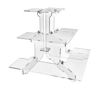 Acrylic Riser Display Shelf for Amiibo Funko POP Figures,Perfume & Cologne Organizer,3 Tier Cupcake Stand Desserts Holder,Crystals Collectibles Decoration on Tabletop (L-Shaped Display Platform)