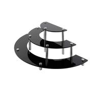Acrylic Risers Display Stand, 3 Tier Black Cupcake Stand Holder Half Moon Dessert Organizer Shelf