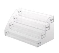 Acrylic Risers Display Stands, 12 Inch Clear Acrylic Shelves 4 Tier Perfume Stand Organizer Desktop Plastic Storage Box for Figurine Display, Makeup, Toys, Cupcake