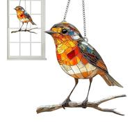 Acrylic Robin Branch Light Catcher Pendant, Robin On Branch Sun Catchers For Window, Robins Light Catcher Hanging In The Window, Cute Bird Catchers Interior Decoration For Home Indoor Wall Outdoor