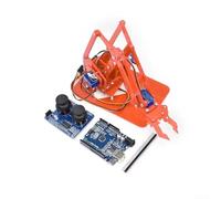 Acrylic Robotic Arm Kit, 4-DOF Robotic Arm,For Arduino For STEM Learning Electronics Set Ages 14+(Orange)