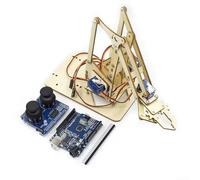 Acrylic Robotic Arm Kit, 4-DOF Robotic Arm,For Arduino For STEM Learning Electronics Set Ages 14+(transparent)