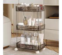 Acrylic Rolling Utility Cart Multi Shelf Trolley for Kitchen and Bathroom Mobile Storage Orga with Wheels for Easy Access and Versatile Use