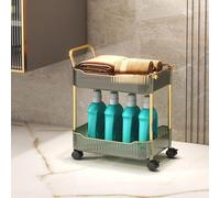 Acrylic Rolling Utility Cart with Handle - Mobile Storage Organizer with Wheels for Kitchen, Bathroom, Laundry, and Narrow Spaces