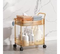 Acrylic Rolling Utility Cart with Handle & Wheels, 4-Tier Mobile Organizer for Home & Office Storage Solutions