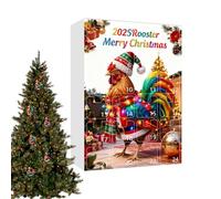 Acrylic Rooster Countdown Calendar - 24 Day Christmas Chicken Pendant, Farmhouse Style Hanging Decoration, Fun Festive Display Set | Tree Home Party Holiday Farm Seasonal Celebration Gift