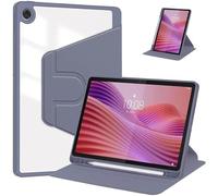 Acrylic Rotating Tablet Case Suitable For Lenovo Tab 2025 10.1/K10 2nd TB-311FU/XU 10.1inch Smart With Pencil Holder Cover(Lavender,Tab 2025 TB-311FU)