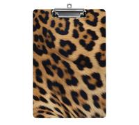 Acrylic Rough Leopard Print Clipboard Clipboards with Low Profile Metal Clip Not Easy to Fall Off Clip Board Cute Clip Boards for Office & Professionals 8.5x12.5