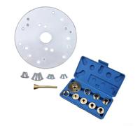 Acrylic Router Plate Set with 10 Piece Brass Guide Bushing and Centring Pin for Porter Cable for Bosch for Craftsman Wood Workshop
