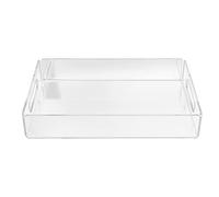 Acrylic Serving Tray with Handles | 20x30x5cm Lightweight Fruit Cheese Breakfast Tray | Leak Protection Drink Holder for KTV Hotel Home Kitchen Coffee Table