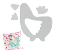 Acrylic Sewing Template - Chicken Shape Quilting Guide, Pattern Cutting Tool | Soft Reusable Clear Feature, Craft Template Design