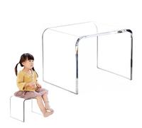 Acrylic Shower Stool, Waterproof Bath Seat without Backrest for Shower, Bathroom, Kitchen - Easy to Clean, Non-Slip Design for Use and Convenience