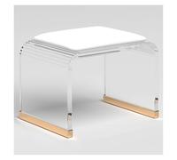 Acrylic Shower Stool with Padded Seat No Assembly Required Transparent Design for Versatile Use - Perfect for Makeup Room & Bathroom Essentials