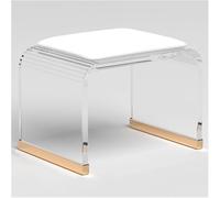 Acrylic Shower Stool with Padded Seat - Sturdy, Comfortable Bath Seat for Makeup Room, No Assembly Required