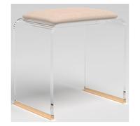 Acrylic Shower Stool with Padded Seat - Sturdy, No Assembly Required for Bathroom and Makeup Room