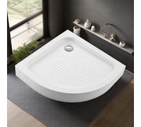Acrylic Shower Tray with Drain and Removable Cover, Leakproof Modern Base for Bathroom Installation