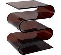 Acrylic Side Table and Transparent Bookcase with Flip Design, No Assembly Required, for Bedroom, Living Room, Balcony