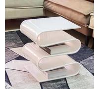 Acrylic Side Table and Transparent Bookcase with Flip Design, No Assembly Required, for Bedroom, Living Room, Balcony