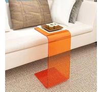 Acrylic Side Table, Modern U-Shape Clear Coffee Table for Living Room or Bedroom, Space-Saving Corner Table