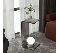 Acrylic Side Table, Modern U-Shape End Table with Round Edges, Versatile Stool for Living Room, Bedroom, Patio, and Office
